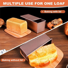 2Pack Pullman Loaf Pan with Lid,Non-Stick Sandwich Bread Loaf Pan,1 Lb/0.5 Lb Capacity,Bread Toast Box Mold for Baking
