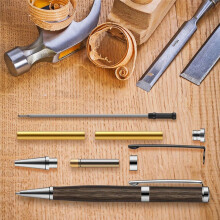30-Delige Slimline Pen Kit, Houtdraaipenset met Navulling, Draaigereedschap voor Doe-Het-Zelf, Kantoorbenodigdheden