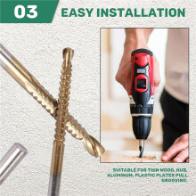 6Pcs Cobalt Drill Bit Set Hole Saw Grooving Set Woodworking Sawtooth Drill Slotted Drill