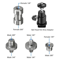 21 Pcs 1/4 Inch 3/8 Inch Converter Threaded Screws 1/4Inch & 4 Pack Camera Combo Pack Hot Shoe Mount Adapter