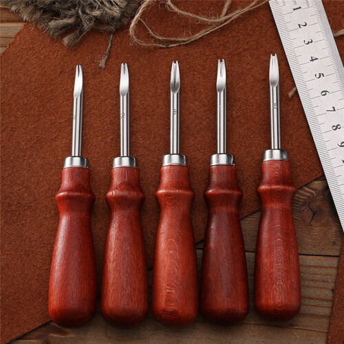 5 Beech Handle Leather Edger Hand DIY Leather Carving Tools Chamfering Shovel  Thinning 1