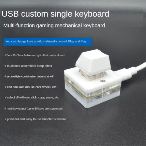 4X 1-Key Shortcut Keyboard USB Custom Programmable Macro Keyboard Hot Key Mouse One Key Button RGB  Keypad 2
