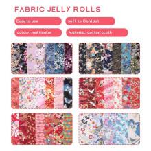 40 PCS Jelly Roll Cotton Fabric Quilting Strips DIY Sewing Fabric Bundle Patchwork Supplies 6.5X50cm