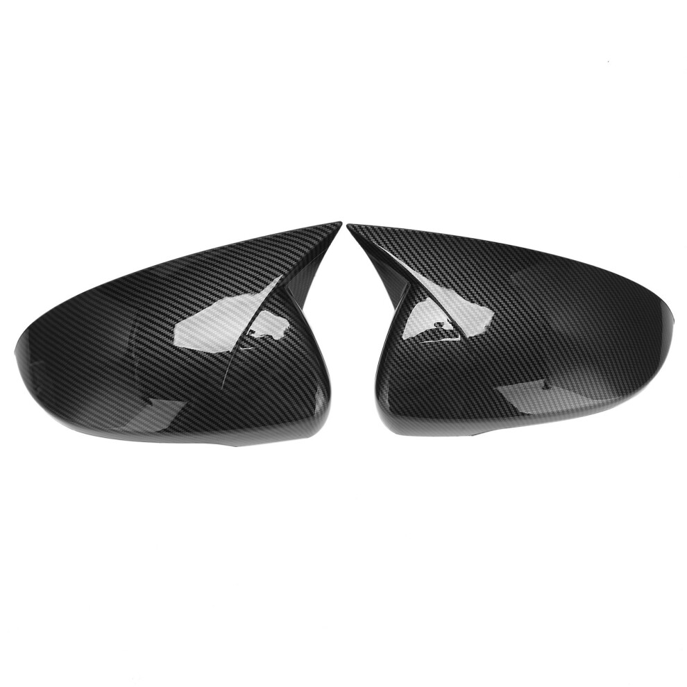 Car Carbon Fiber Ox Horn Rearview Side Glass Mirror Cover Trim Frame Side Mirror Caps For Tucson 2015-2020 4713147230938