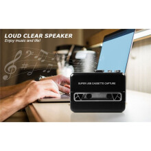 USB Cassette Capture Radio Player Portable USB Cassette Tape to MP3 Converter Audio Music Player Tape Cassette Recorder