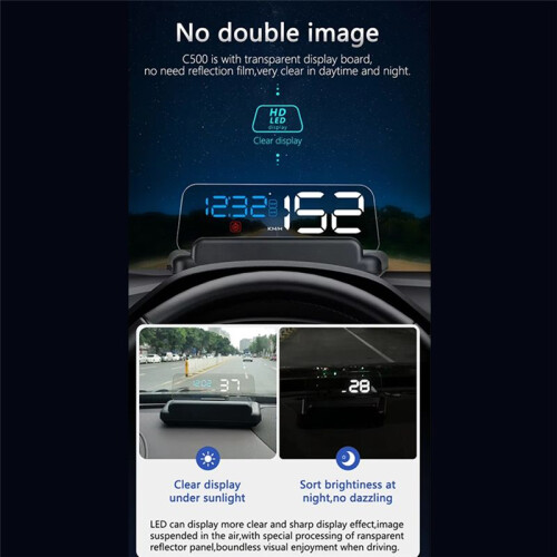 Car OBD HUD   Display Speedometer Windshield Projector  Digital Water Temp Voltage Speed Meter 2