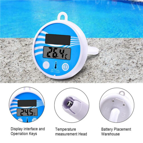 2X Floating Pool Thermometer Wireless - Swimming Pool Temperature Thermometer Easy Read, Solar Digital Pool Thermometer