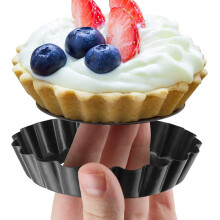 8 PCS 4 Inch Tart Pan,Non-Stick Quiche Pan,Tart Pan with Removable Bottom,for Pies,Quiche Bakeware,Desserts,Etc
