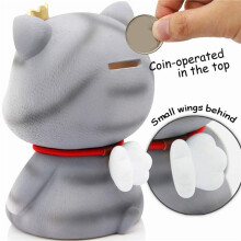 2X Nette Katze Dekorative Sparkasse, Home Decoration Münzbank Geld Sparschwein Hilfe Form Richtige Geldgewohnheiten, Augen Geschlossen