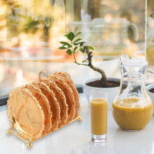 Series 6 Piece Roller Coaster Drink Coaster Decorative Frame Non-Slip Metal Coaster Desktop Display With Pole Frame, Kitchen, Coffee Table
