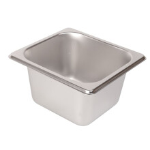 6 Pack Anti-Jam Slotted Hotel Pans with Lids, 1/6 Size 4 Inch Deep, Commercial 18/8 Stainless Steel Steam Table Food Pan