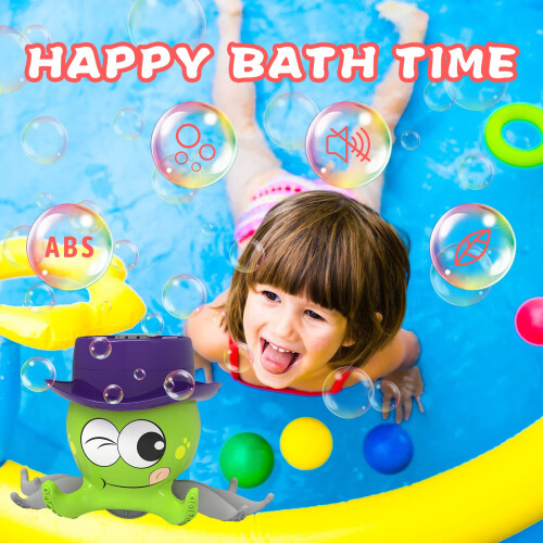 Octopus Bubble Machine for Toddlers, Outdoor Automatic Bubble Maker with 3000+ Bubbles Per Minute (Green) 1