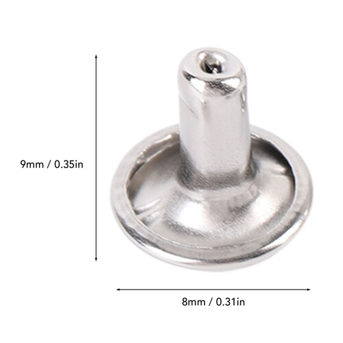 500 set di rivetti in acciaio inossidabile DoubleCap 9x8mm 1