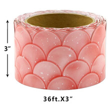 20M Ombre Scallops Bulletin Board Borders Rainbow Straight Borders Classroom or Home School Decoration