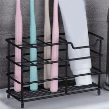 Tandenborstel-Tandpastahouder voor Badkamer, Roestvrijstalen Badkamers Slot Zwarte Tandenborstelhouder