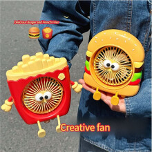 Comida Brinquedo Hambúrguer Batatas Fritas Pequeno Ventilador Carregamento USB Portátil Três Velocidades Ventilador de Mesa Presente de Verão