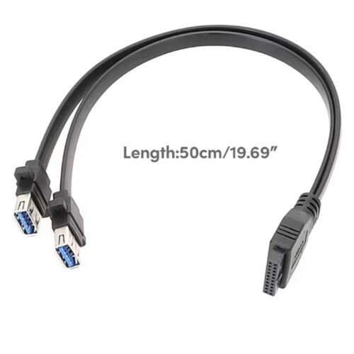 Mainboard Usb3.0 Panel Cable Front 19Pin to Two Port A Female Data Cable Shielded USB Extension Cable 2