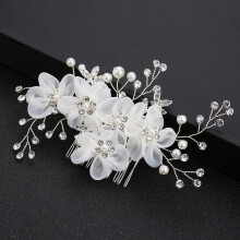 (Silver) Rhinestone Alloy Hair Comb for Women - Luxe Hair Accessory