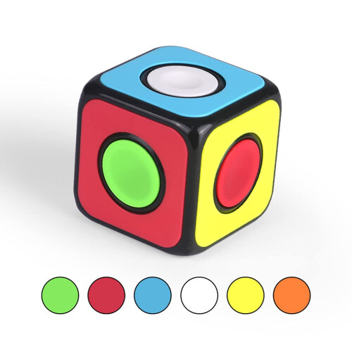 Fidget Spinner Cube 1x1 Speed Cube Black Stickerless Puzzle Toy with Smooth Fast Rotation 2