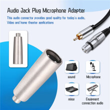 3 Pin XLR Male to RCA Female Audio Jack Plug Microphone Adapter Converter Connector