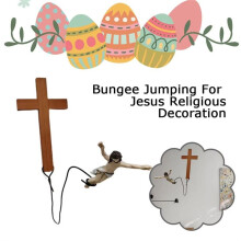 Jesus Bungee WallCross Decorazione Casa Ufficio Chiesa Parete Appeso Crocifisso Saltellante Cristo Salvatore Festival Regalo Casa