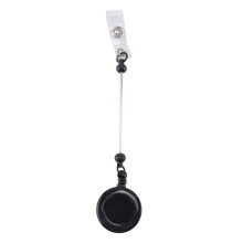 12 Pcs Beadable DIY Badge Reel Kit Retractable ID Name Badge Reel Clips Holder for Beads Blank Bar with Belt Clip, Black