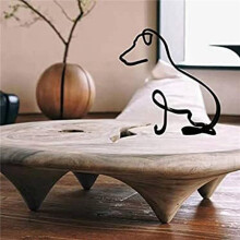 2X Hunde-Minimalismus-Kunstskulptur, Personalisierte Metal Crafts-Kreative Statue für Wohnzimmer, Heimbüro, Schreibtisch, Wanddekoration