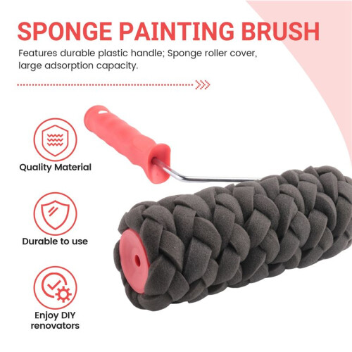Pattern Paint Roller Tool Environmental Protection Stamp Painting Decorative Cylinder Tools Imitate Stone for Wall 2