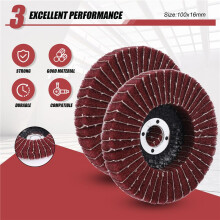 6PCS 4 Inch 240 Grit Red Nylon Fiber Flap Discs with Sandpaper,perfect for Paint Remove & Stainless Steel Tube Polishing