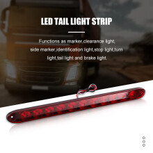 2Pcs Red 15 Inch 11 Led Trailer Light Bar Sealed Stop Turn Tail Park Third 3Rd Brake Light Truck Trailer Id Bar Waterproof