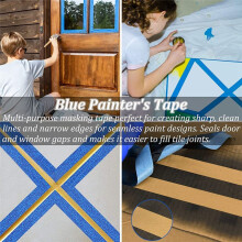 3Rolls Painters Tape,Multi-Surface Medium Adhesive Paint Tape, Safe Wall Painting, Finishing-1 Inch X 22 Yards