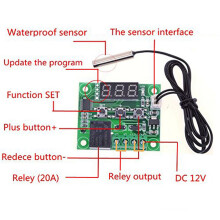 2X W1209  12V Thermostat Temperature Control  Thermometer Controller with Digital LED Display with Case