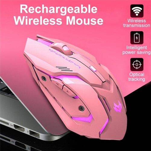 Wireless Mouse 2.4G Computer Mouse Laptop USB Rechargeable Mute Backlit Mouse Cute Gaming Mouse Wireless 2