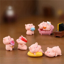 12 Pcs Miniatures Cochons Figurines Mignon Cochon Rose Famille Jouets Chiffres Bricolage Artisanat pour Fée Jardin Décoration Décorations pour la