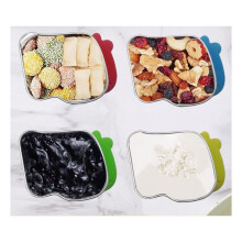 304 Stainless Steel Dinosaur Snack Box with Silicone Lid Dip Container Food Storage Fresh-Keeping Box Sealed Snack Cup C
