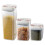 Sealed Plastic Jar with Lid Transparent Square Sealed Storage Jar Quick Pull Lid Design Kitchen Food Storage Jar M 1