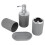 4Pcs Bathroom Kit Plastic Lotion, Rinse Cup, Soap Dish Gray 1