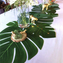 36X Artificial Tropical Leaves Jungle Party Decoration Animal Summer Hawaiian Wedding Home Table Decor XL