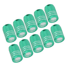 Green Zinc Alloy Skull Pattern Car Wheel Tire Valve Stem Caps Fits All Vehicles