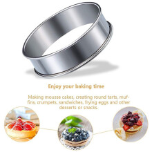 12 Pieces English Muffins Rings, Muffin Tart Rings Double Rolled Tart Stainless Steel Crumpet Rings Molds Cake Mold
