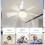 Socket Fan Light with Remote, Ceiling Fan with 3-Speeds, Dimmable LED, E27 Base, Cordless Light Socket Fan 4