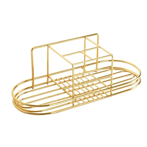 Wall Mounted Bathroom Razors Storage Rack Cosmetics Space Saving Stand Ventilated Iron Home Toothpaste Toothbrush Holder 2