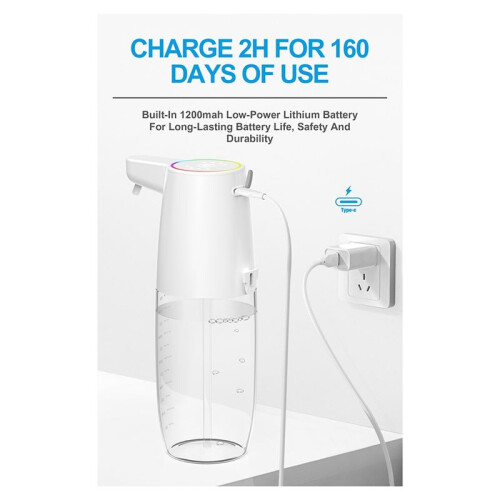 Magic Color Breathing Light Infrared Sensor Soap Dispenser Foam Automatic Sensor Hand Sanitizer Machine Wall Mounted 2