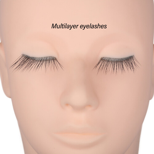 Silicone Eyelash Practice Head 3 Layers High Density Lash Extending Model Doll 2