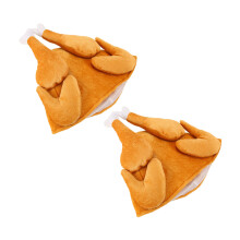 2Pcs Roasted Turkey Hat - Plush Polyester