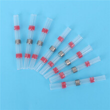 200Pcs Solder Seal Wire Connectors, Heat Shrink Butt Connector Waterproof Electrical Butt Terminals, 22-18 Awg, Red