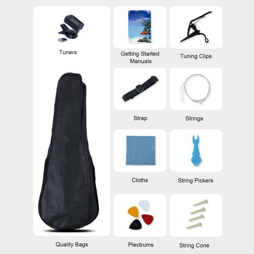 Guitar Accessories Kit 21-Inch Ukulele with Tuner 2