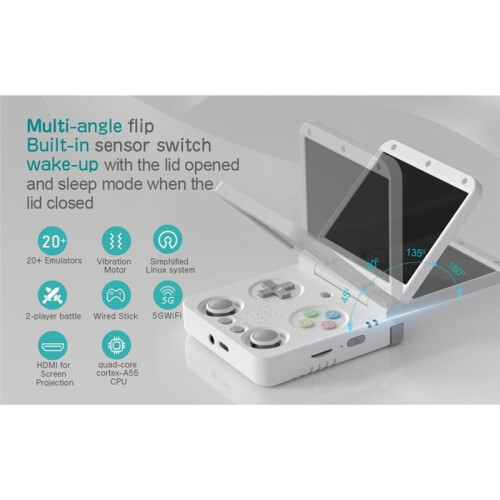Flip V2 Retro Handheld Game Console 3.5Inch IPS Screen Open Source Handheld Game Console -Compatible Game Pad Black 1