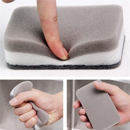 Heavy Duty Scrub Sponges,Dual-Sided Dishwashing Sponge for Kitchen,Multi-Use Deep Cleaning Scrub Sponge,Gray 60 Pcs 1