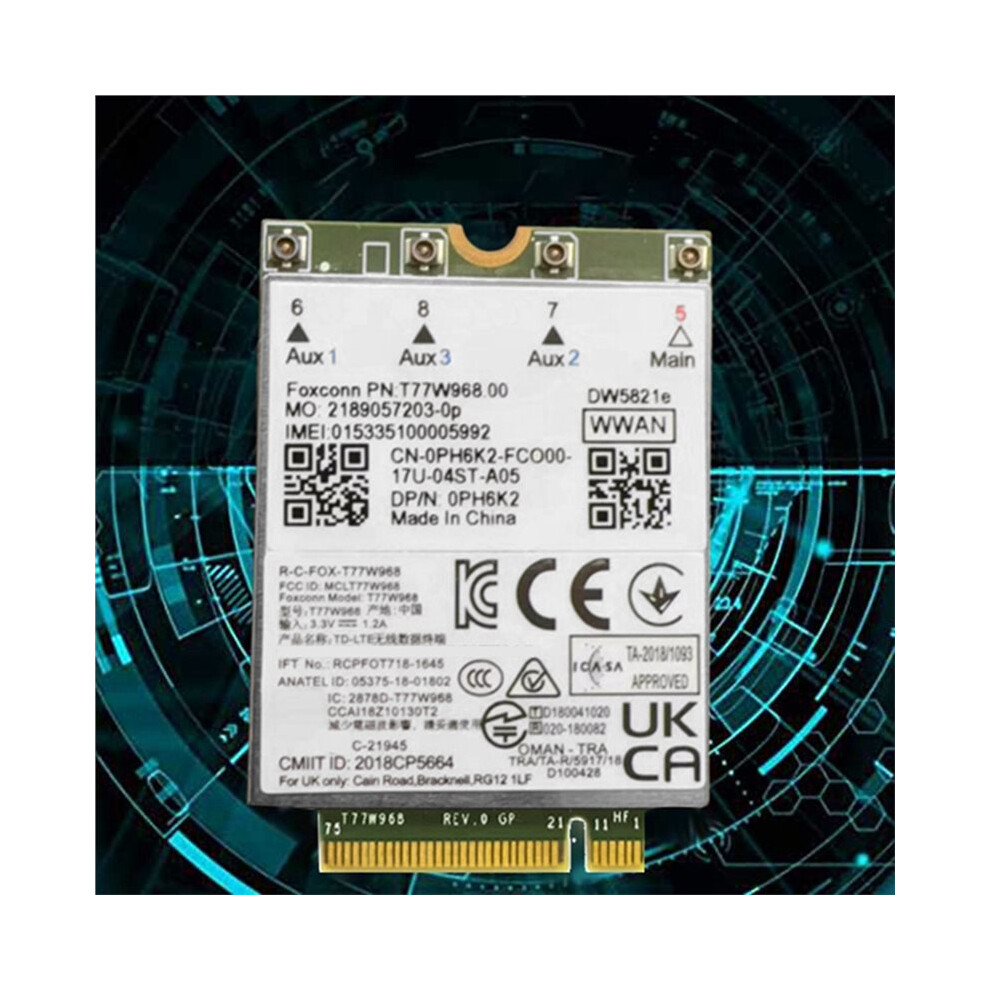 T77w968 Dw5821e 4G Lte Module X20 Lte Cat16 Gigabit 4G Wireless Card Kit For 5420 5424 7424 7400 Laptop 4711284651609